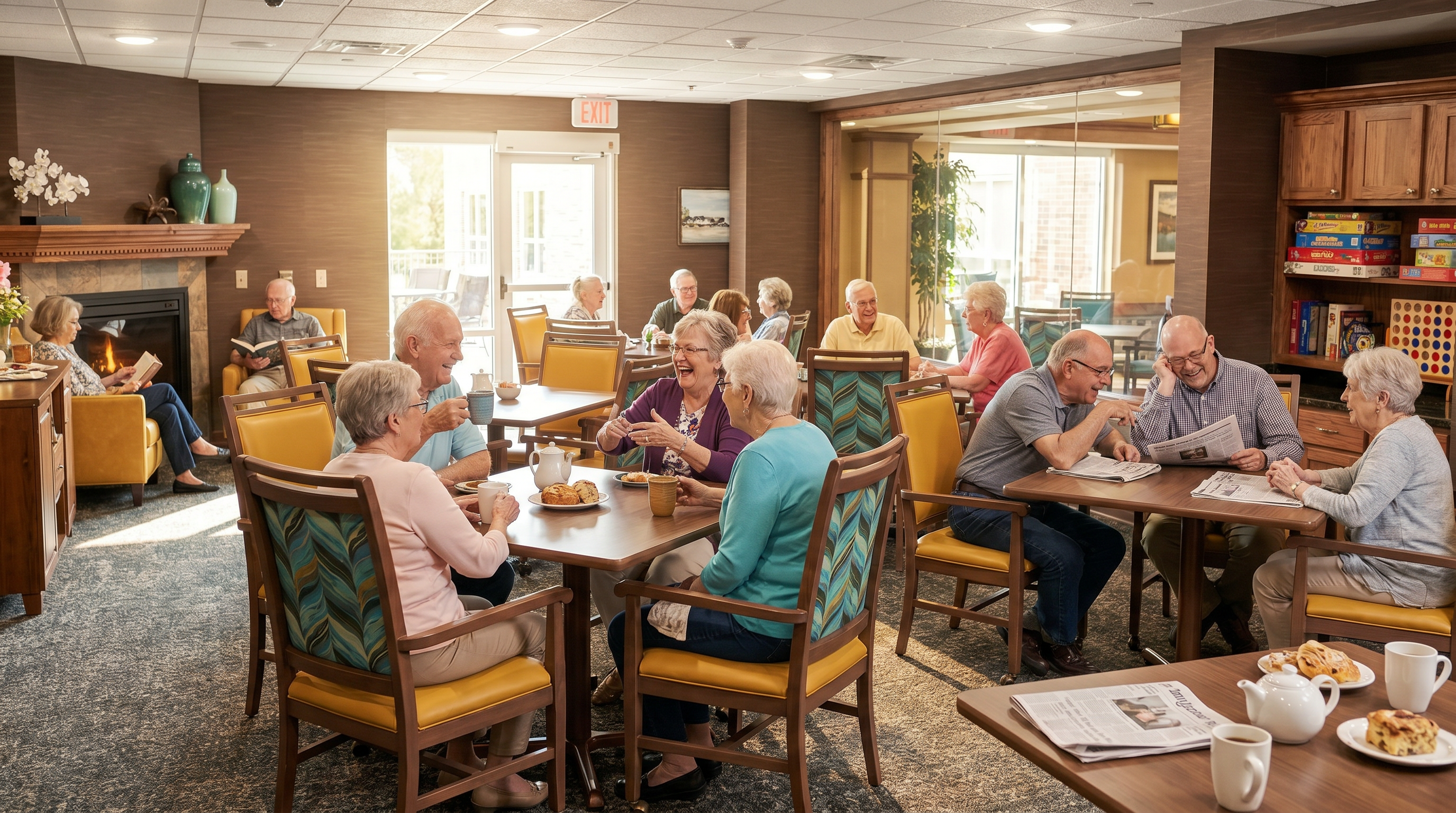 Older adults building friendships and social connections in an independent living retirement community